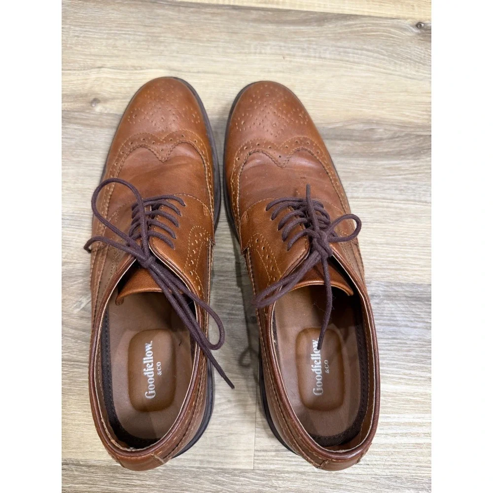 Goodfellow & Co Mens Brown Wingtip Brogue Oxford Dress Shoes Size 8 098005211